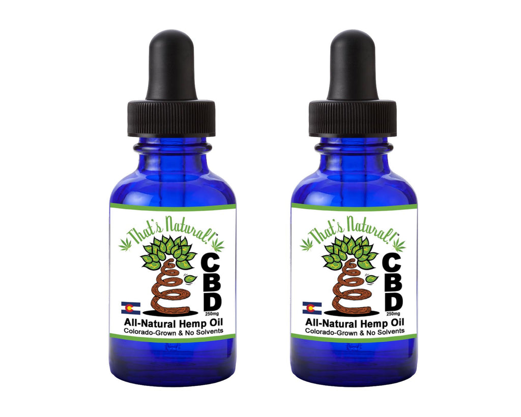 2 Bottle Pack of Premium CBD Hemp Oil from That's Natural! - 500mg Total